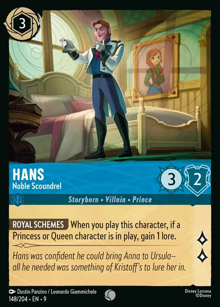 Hans - Noble Scoundrel, Disney Lorcana card CH9-148 — Fabled set