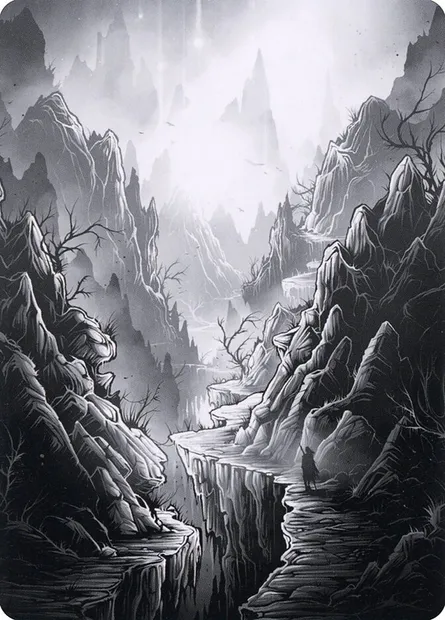 Mountain // Mountain, Magic card AMID 79 — Midnight Hunt Art Series set