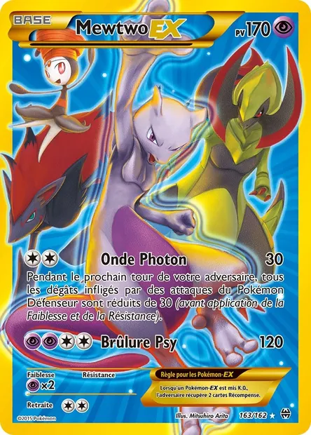 Mewtwo EX, carte Pokémon BKT 163 — extension Impulsion Turbo