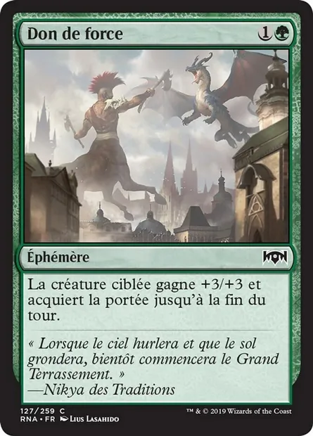 Don de force, carte Magic RNA 127 — extension L'allégeance de Ravnica