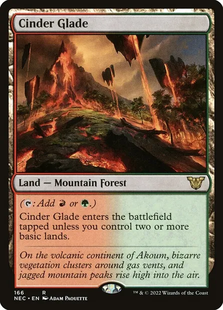 Cinder Glade, Magic card NEC 166 — Neon Dynasty Commander set