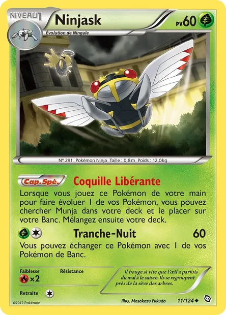Ninjask, carte Pokémon DRX 11 — extension Dragons Éxaltés
