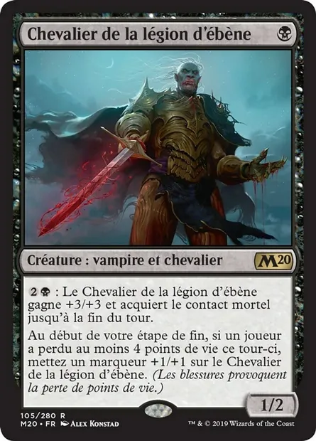 Chevalier de la légion d'ébène, carte Magic M20 105 — extension Core Set 2020