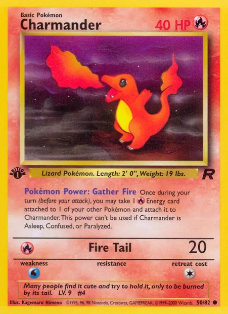 Charmander, Pokémon card TR 50 — Team Rocket set
