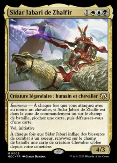 Sidar Jabari de Zhalfir, carte Magic MOC 5 — extension March of the Machine Commander