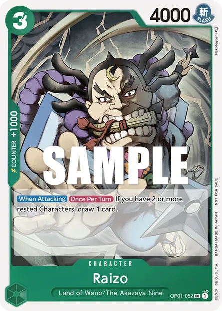 Raizo, One Piece card OP01-052 — ROMANCE DAWN set