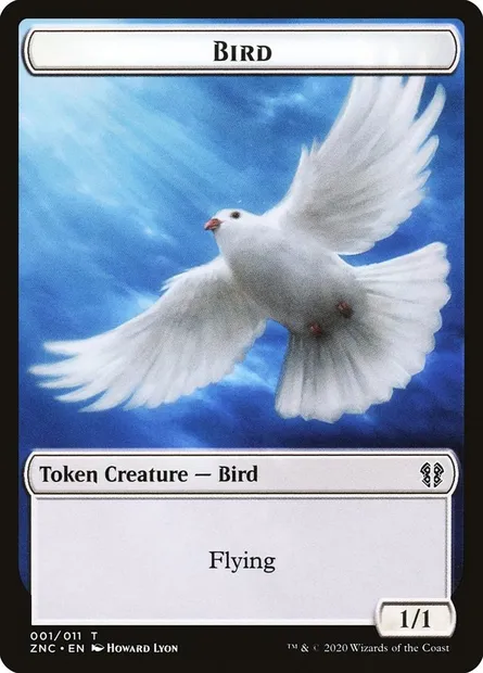 Bird, carte Magic TZNC 1 — extension Zendikar Rising Commander Tokens