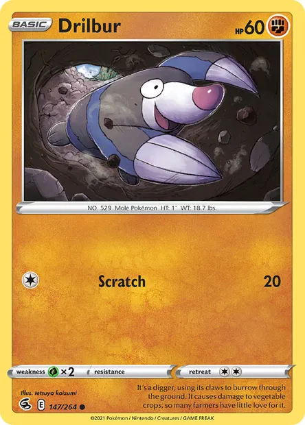 Drilbur, Pokémon card FST 147 — Fusion Strike set