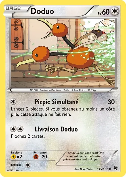 Doduo, carte Pokémon BKT 115 — extension Impulsion Turbo