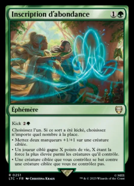 Inscription d'abondance, carte Magic LTC 251 — extension Tales of Middle-earth Commander