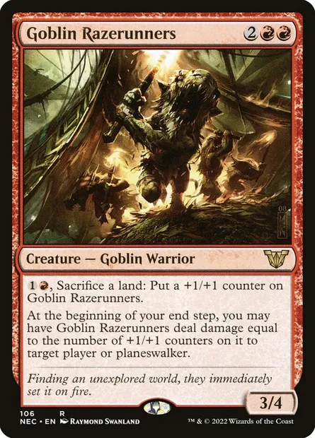 Goblin Razerunners, Magic card NEC 106 — Neon Dynasty Commander set