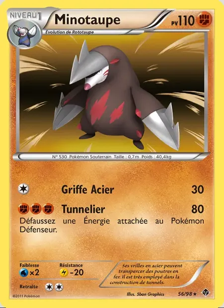 Minotaupe, carte Pokémon EPO 56 — extension Pouvoirs Émergents