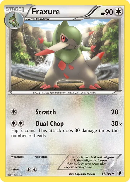 Fraxure, Pokémon card NVI 87 — Noble Victories set