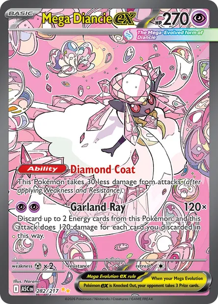 Mega Diancie ex, Pokémon card ASC 282 — Ascended Heroes set