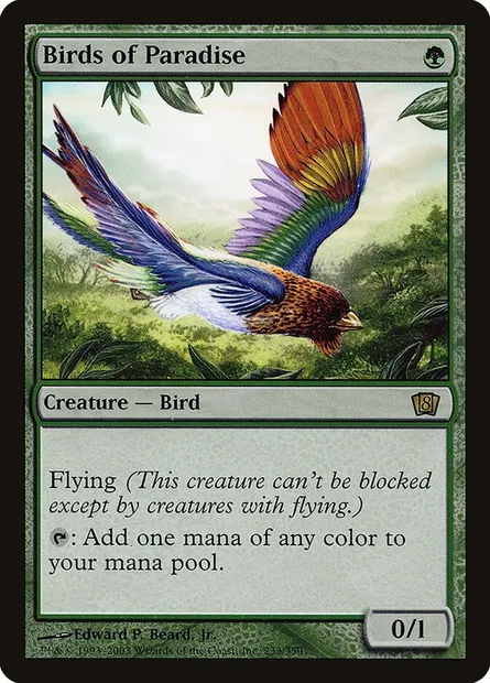 Oiseaux de paradis, carte Magic 8ED 233★ — extension Huitième Edition