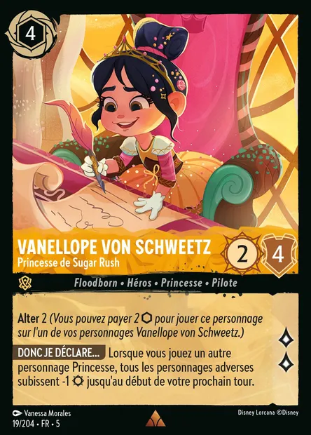 Vanellope von Schweetz - Princesse de Sugar Rush, carte Disney Lorcana CH5-019 — extension Ciel Scintillant