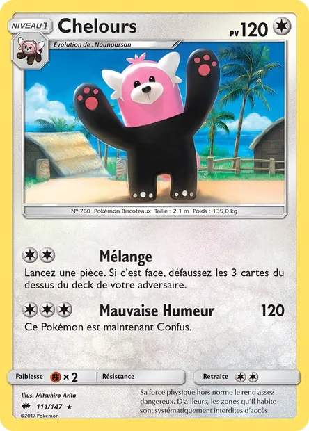 Chelours, carte Pokémon BUS 111 — extension Ombres Ardentes