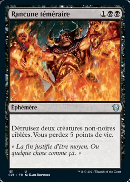 Rancune téméraire, carte Magic C21 151 — extension Commander 2021