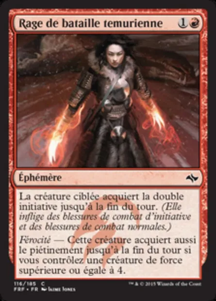 Rage de bataille temurienne, carte Magic FRF 116 — extension Destin reforgé