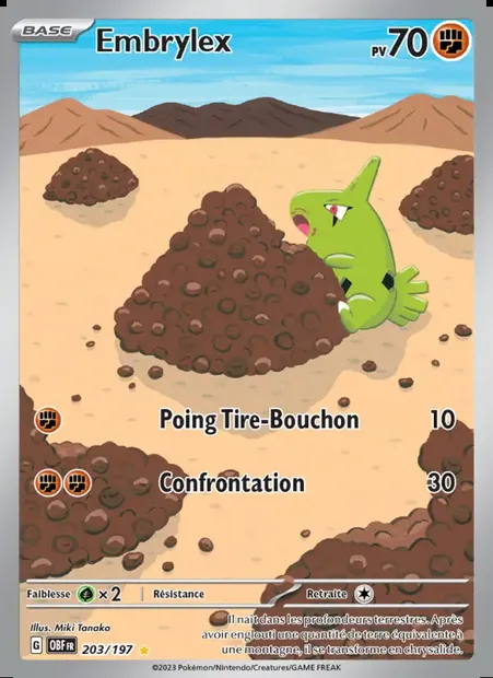 Embrylex, carte Pokémon OBF 203 — extension Flammes Obsidiennes