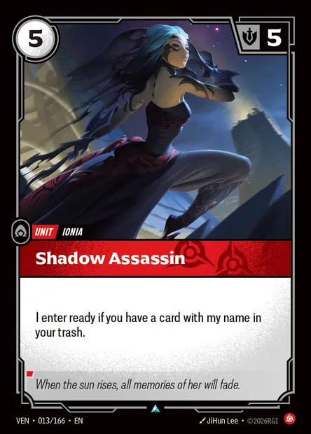 Shadow Assassin, carte Riftbound VEN 013 — extension Vendetta