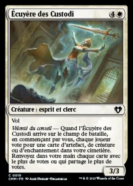Écuyère des Custodi, carte Magic CMM 19 — extension Commander Masters