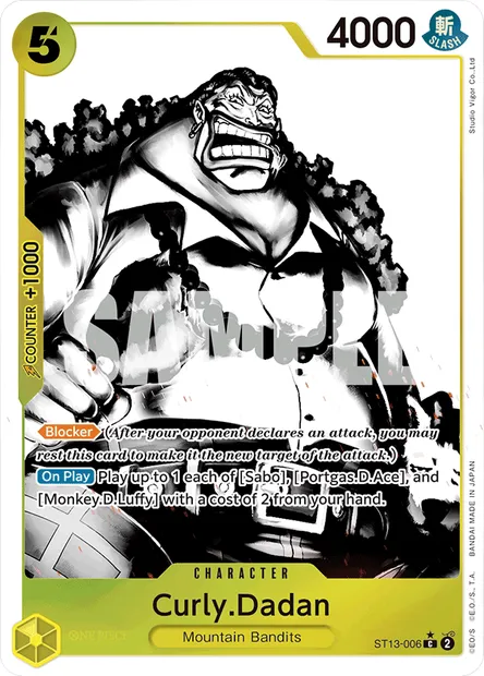 Curly Dadan, carte One Piece ST13-006 — extension The Three Brothers