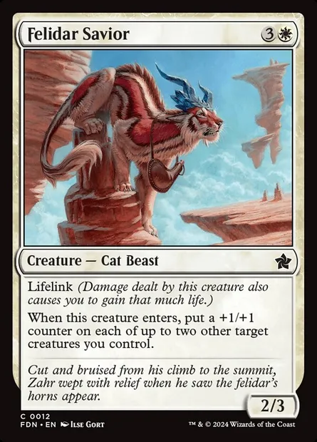 Felidar Savior, Magic card FDN 12 — Foundations set