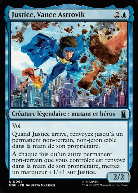 Justice, Vance Astrovik, carte Magic MSH 61 — extension Marvel Super Heroes