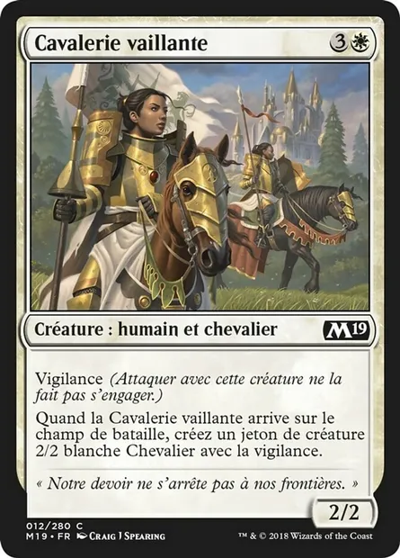 Cavalerie vaillante, carte Magic M19 12 — extension Core Set 2019
