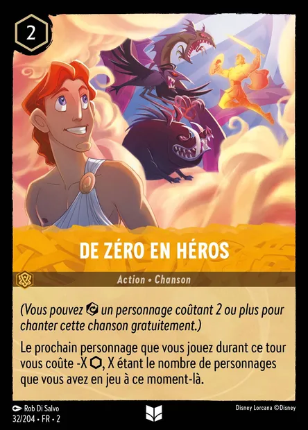 De zéro en héros, carte Disney Lorcana CH2-032 — extension L'Ascension des Floodborn