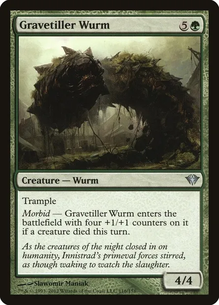 Gravetiller Wurm, Magic card DKA 116 — Dark Ascension set