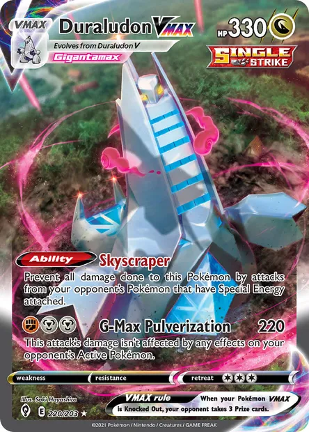 Duraludon VMAX, Pokémon card EVS 220 — Evolving Skies set