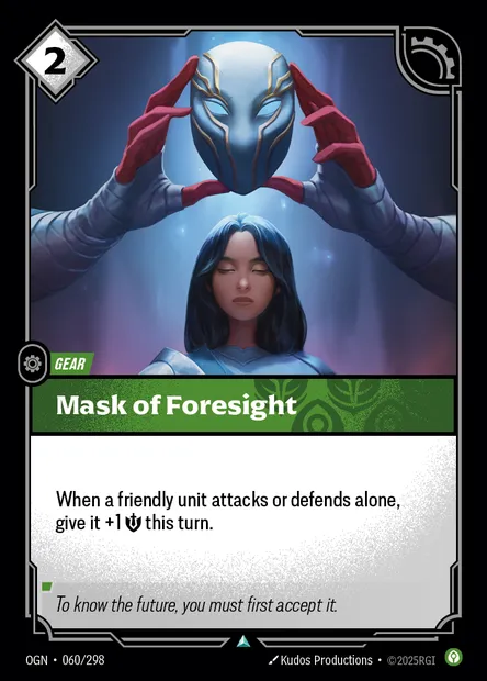 Mask of Foresight, carte Riftbound OGN 060 — extension Origins