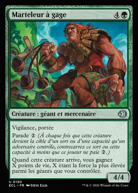 Marteleur à gage, carte Magic ECL 190 — extension Lorwyn Eclipsed