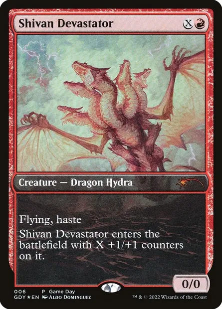 Shivan Devastator, Magic card GDY 6 — Game Day Promos set