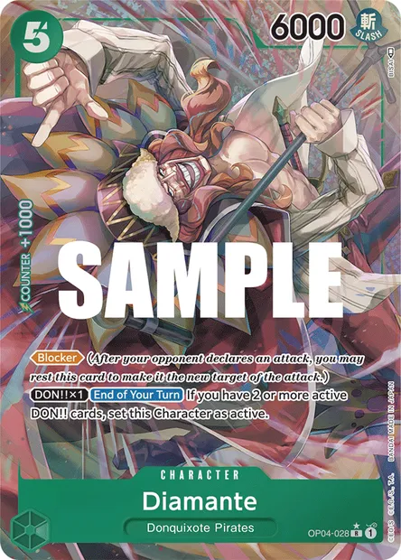 Diamante, carte One Piece OP04-028 — extension KINGDOMS OF INTRIGUE
