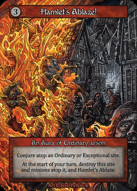 Hamlet's Ablaze!, carte Sorcery ATH 154 — extension Arthurian Legends