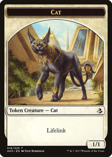 Cat, carte Magic TAKH 16 — extension Amonkhet Tokens