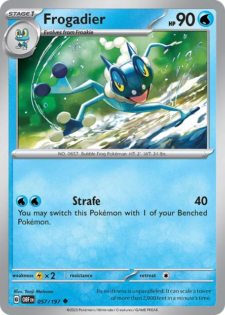 Frogadier, Pokémon card OBF 057 — Obsidian Flames set