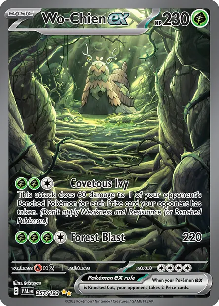 Wo-Chien ex, Pokémon card PAL 257 — Paldea Evolved set