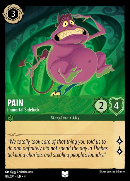 Pain - Immortal Sidekick, Disney Lorcana card CH4-081 — Ursula's Return set