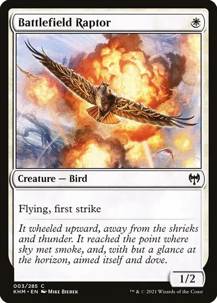 Battlefield Raptor, Magic card KHM 3 — Kaldheim set