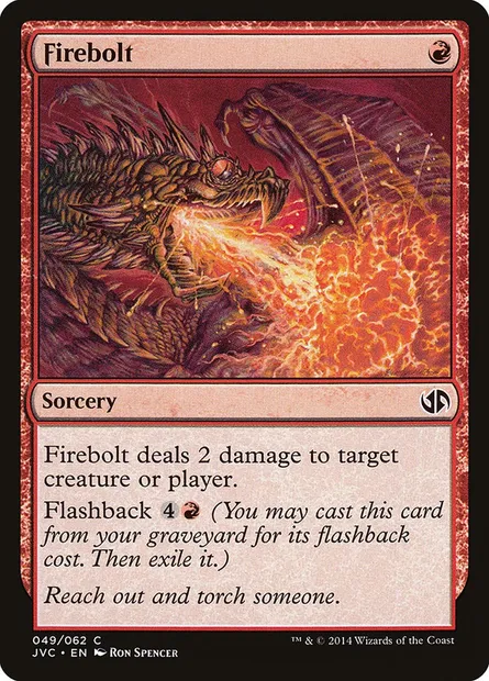 Firebolt, Magic card JVC 49 — Duel Decks Anthology: Jace vs. Chandra set
