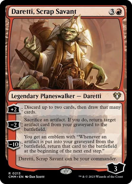 Daretti, Scrap Savant, Magic card CMM 213 — Commander Masters set