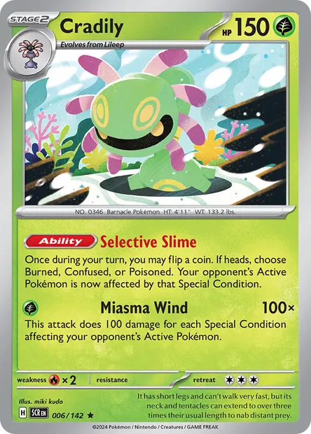 Cradily, Pokémon card SCR 006 — Stellar Crown set