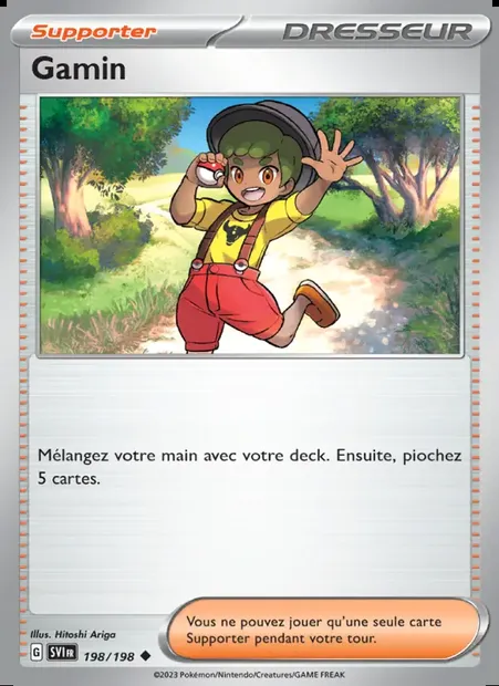 Gamin, carte Pokémon SVI 198 — extension Écarlate et Violet