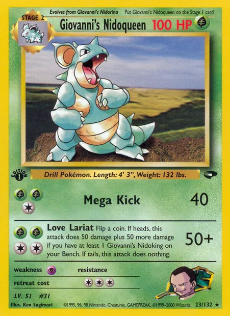 Giovanni's Nidoqueen, Pokémon card GC 23 — Gym Challenge set