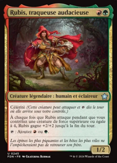 Rubis, traqueuse audacieuse, carte Magic FDN 245 — extension Foundations