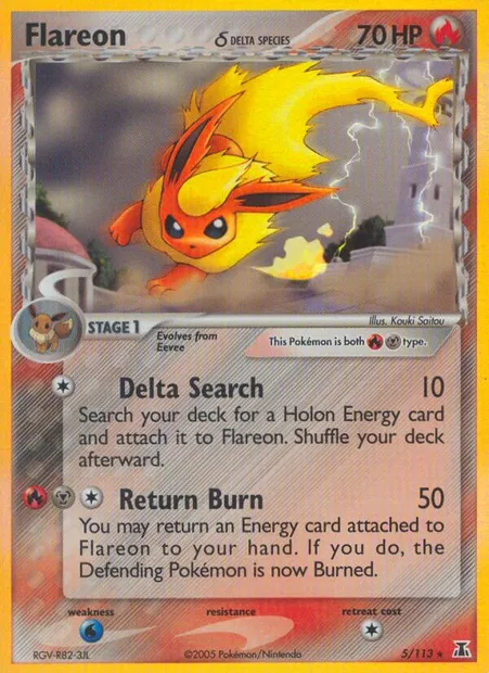 Flareon δ, Pokémon card DS 5 — Delta Species set